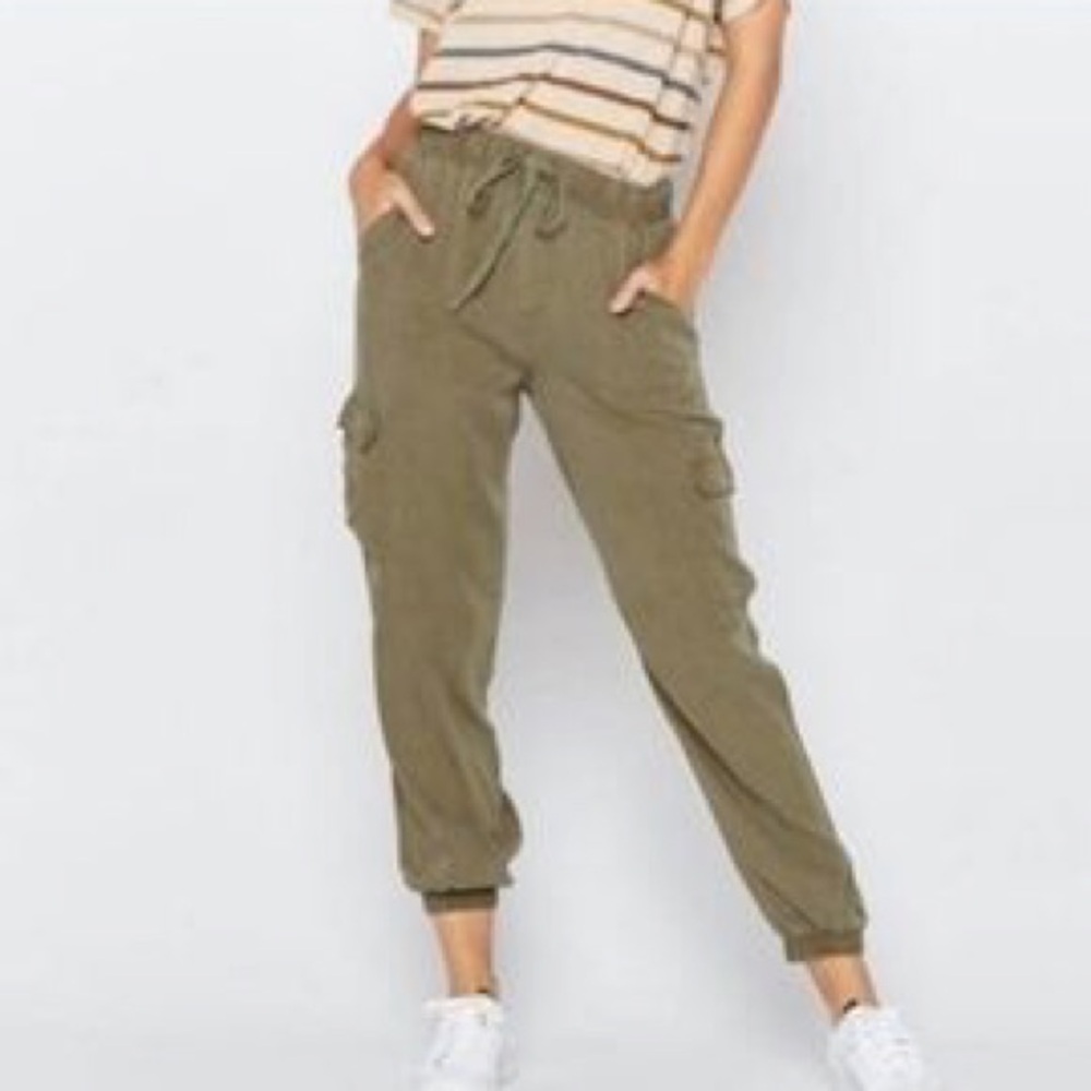 Thread & Supply Olive Green Cargo Joggers